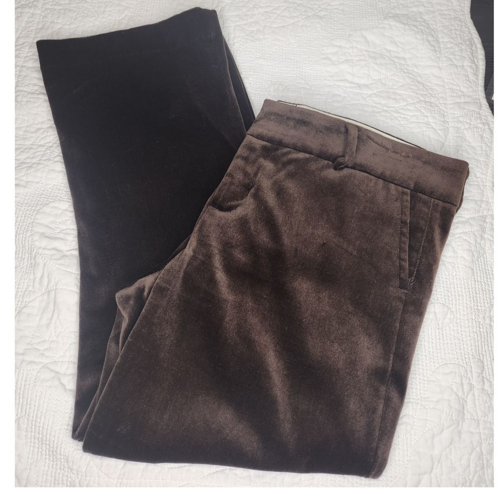 Juicy Couture Velvet Pants Trousers Brown Size 6‎ Pockets